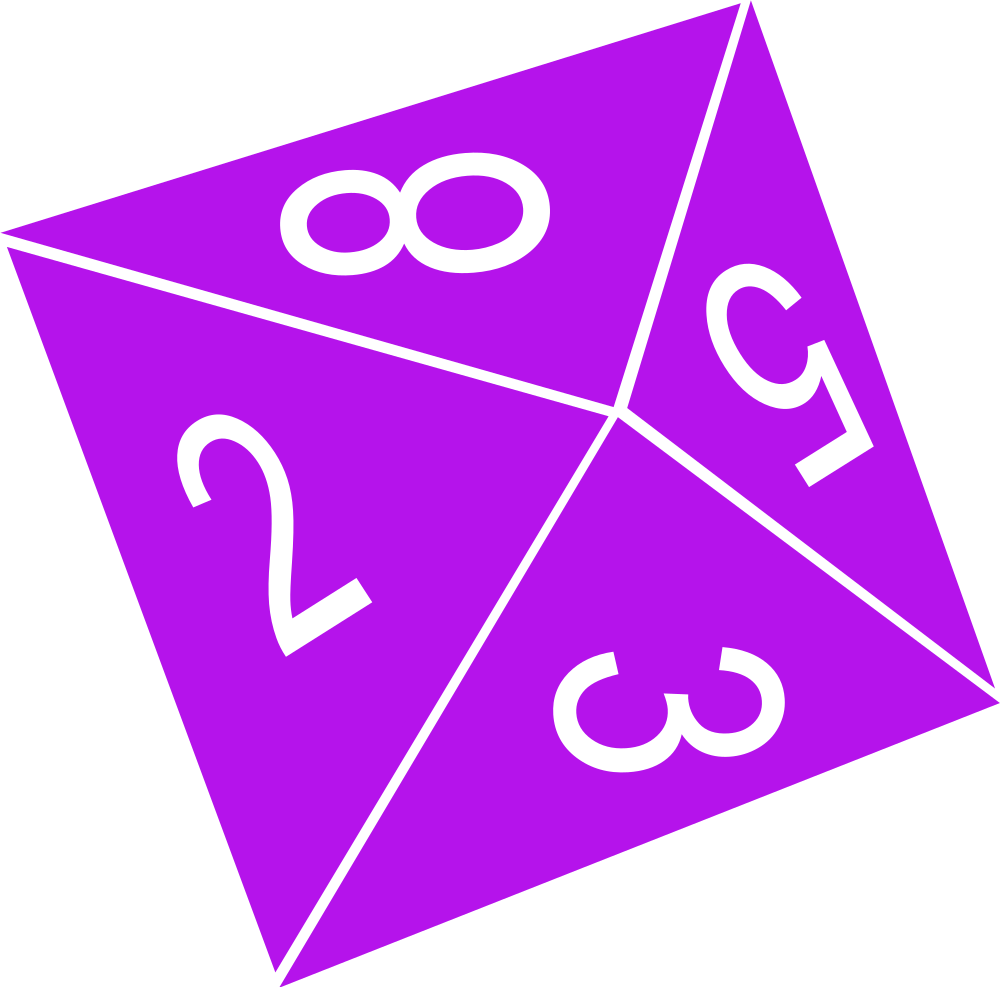 OnlineLabels Clip Art D8 (Eight Sided) Dice